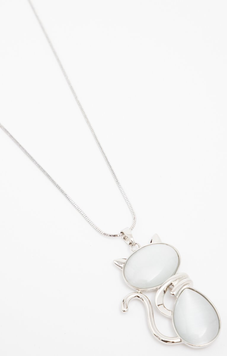 SAUTOIR PENDENTIF ARGENT 2 PIERRES