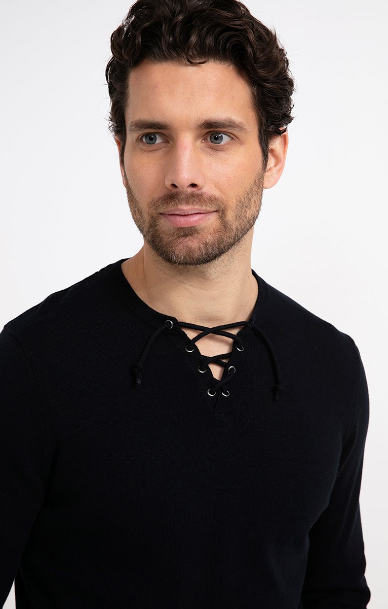 Pull Col Lacet