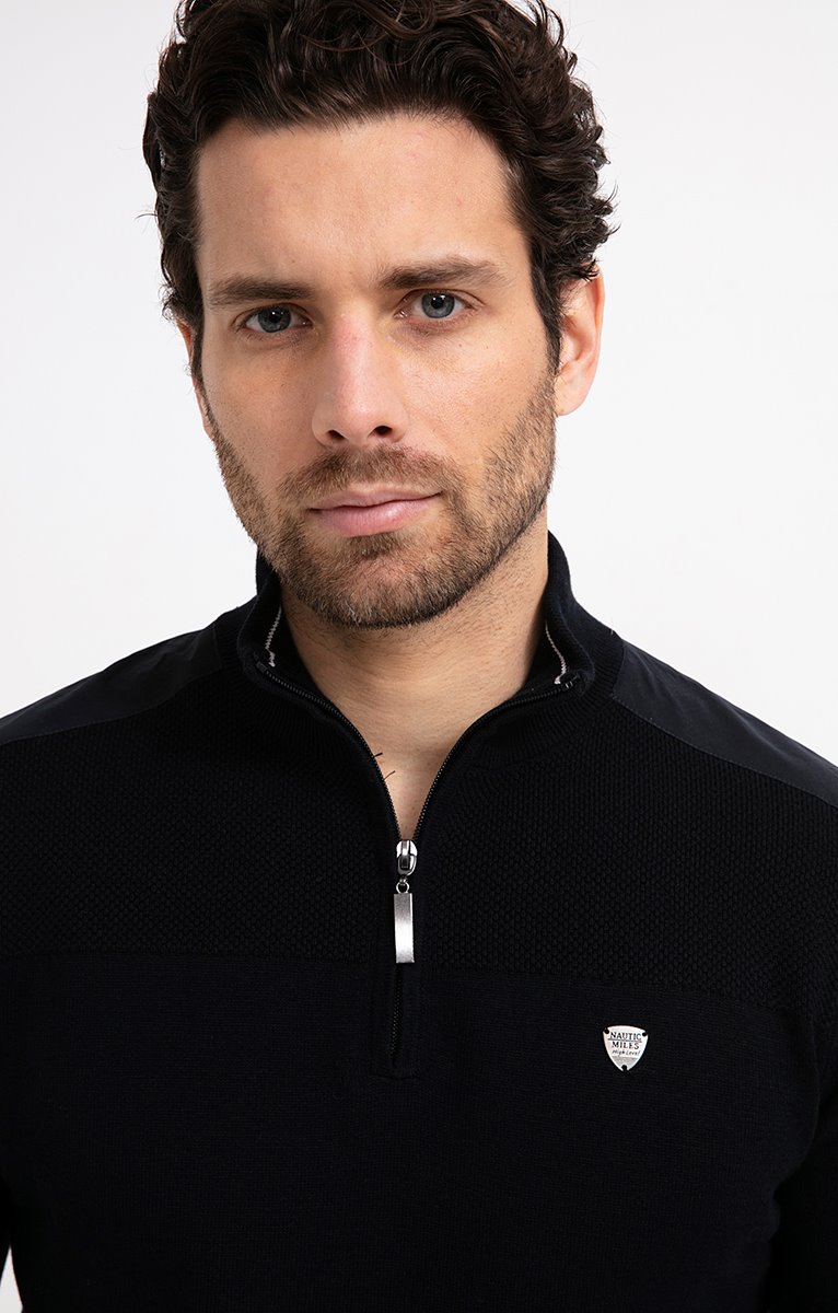  Pull Col Montant Zippé