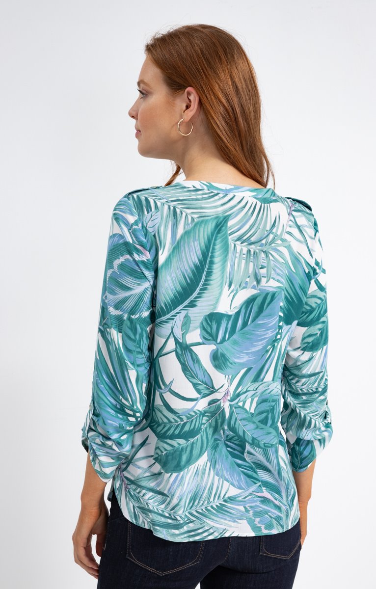  Chemise Col Mao Boutons Nacrés