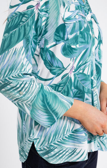  Chemise Col Mao Boutons Nacrés