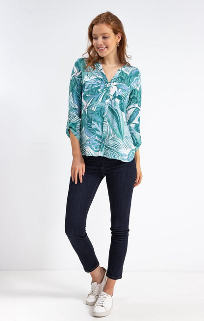  Chemise Col Mao Boutons Nacrés