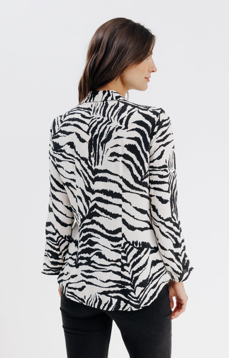  Chemise Imprimé Animal Avec Piping
