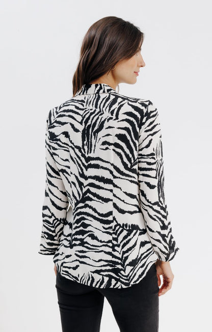  Chemise Imprimé Animal Avec Piping