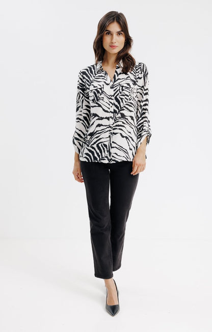  Chemise Imprimé Animal Avec Piping