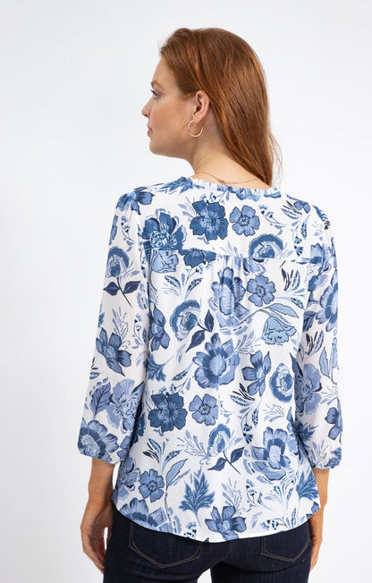 Blouse Imprimée Col V Avec Froufrou