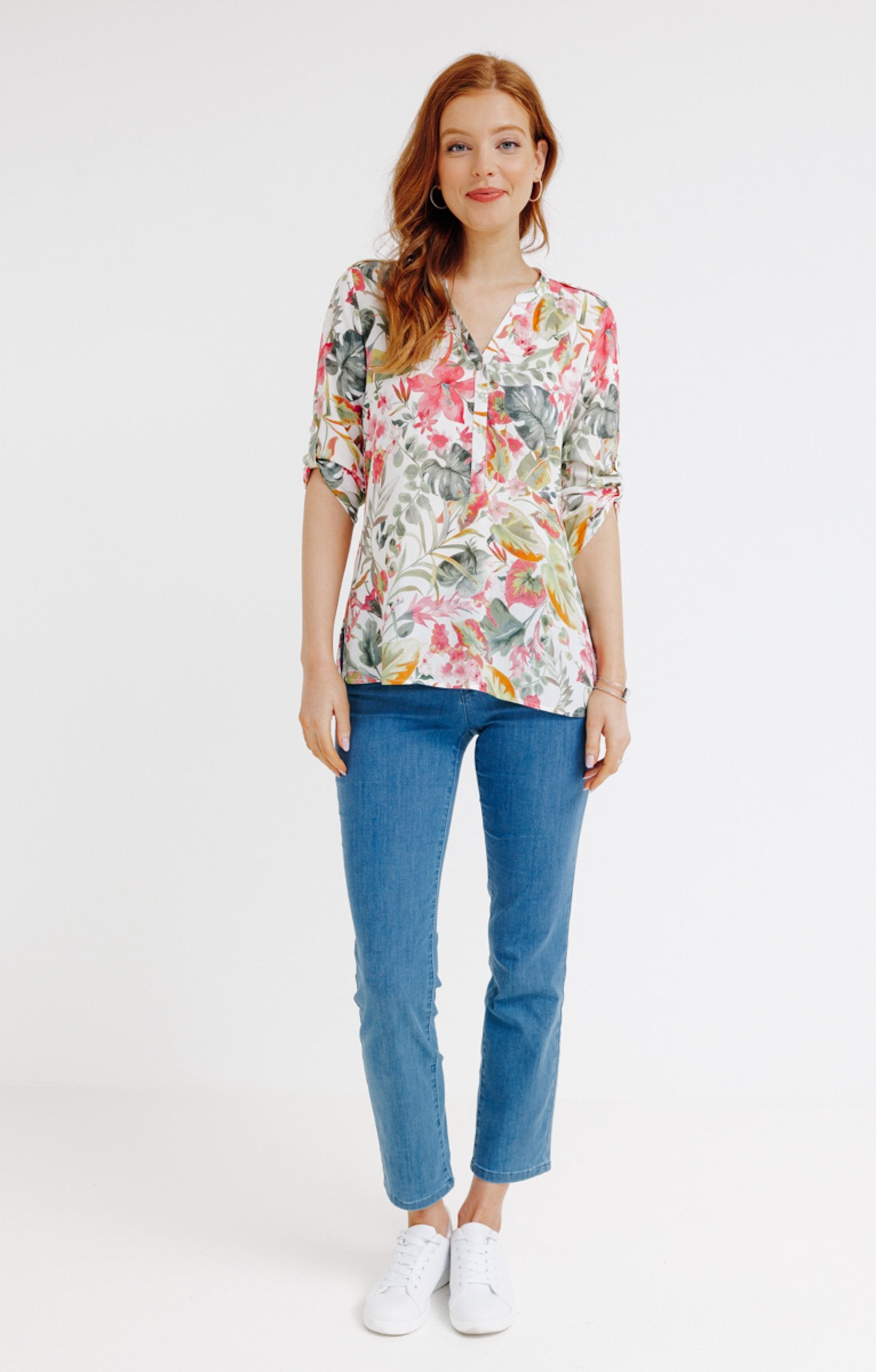  Blouse Col Mao Avec Pattes épaules