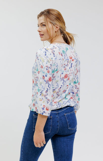  Blouse Col V Avec Bas Smock