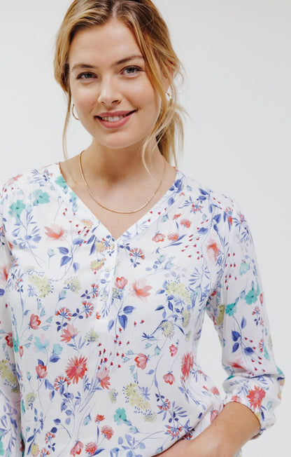  Blouse Col V Avec Bas Smock