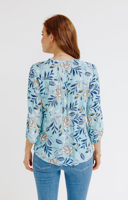  Blouse Col V Avec Froufrou Lien Bijoux