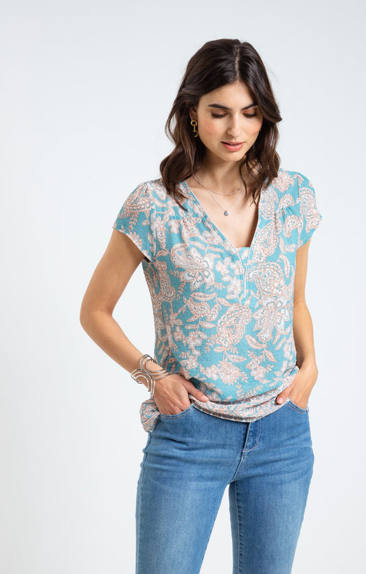  Blouse Imprimée Col V