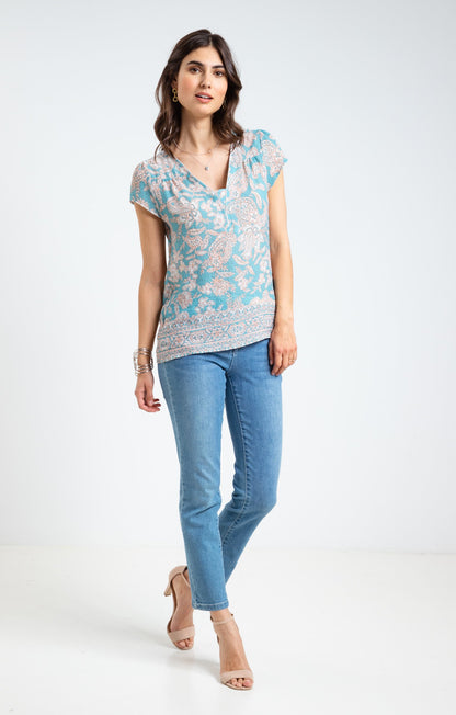 Blouse Imprimée Col V