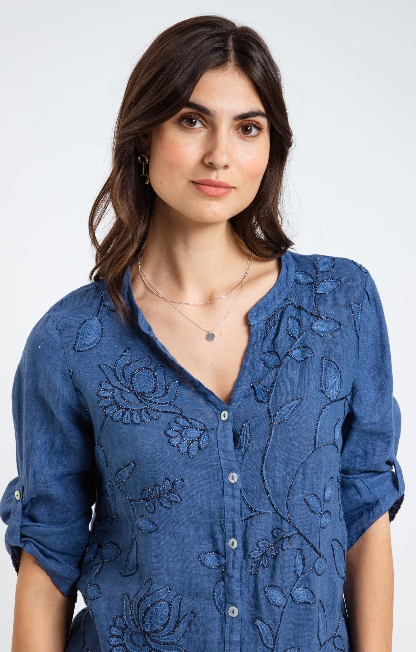  Blouse En Lin Avec Broderies