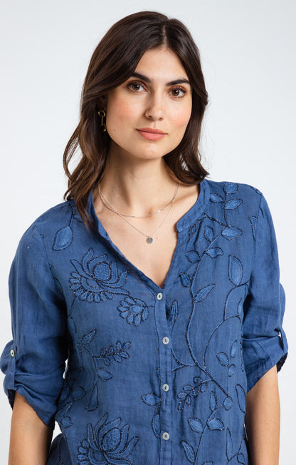  Blouse En Lin Avec Broderies