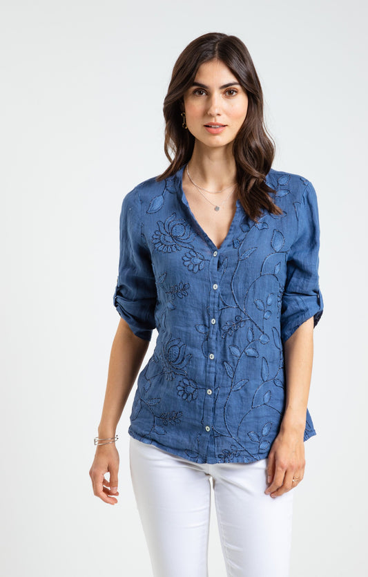  Blouse En Lin Avec Broderies