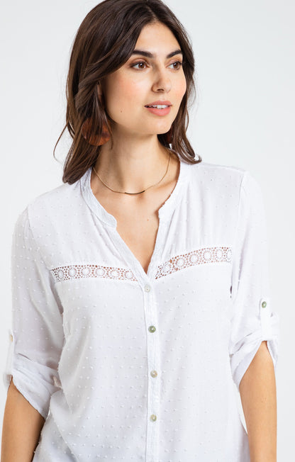  BLOUSE UNIE PLUMETIS