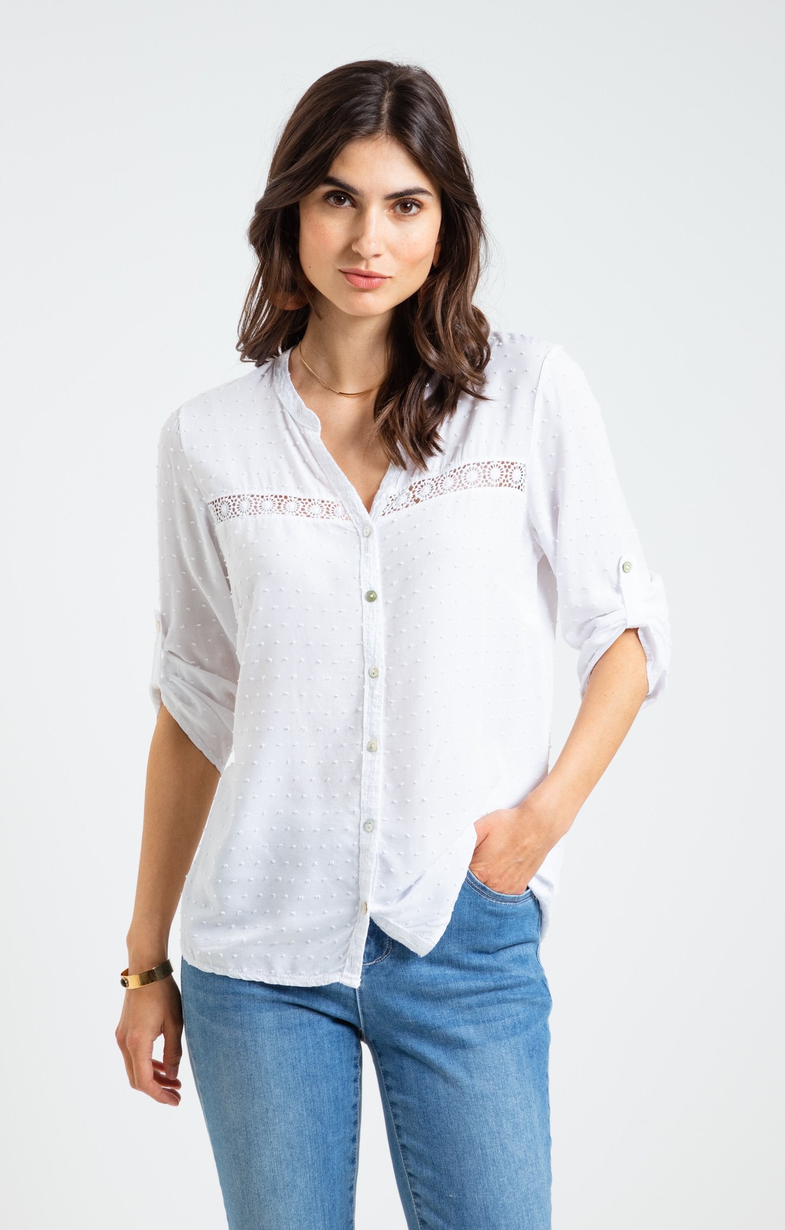  BLOUSE UNIE PLUMETIS