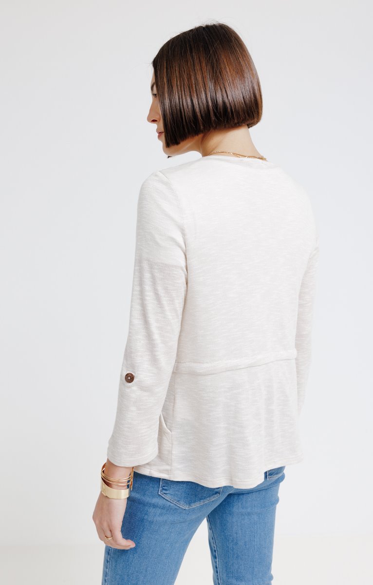  CARDIGAN À NOUETTE ET BOUTONS ÉPAULES