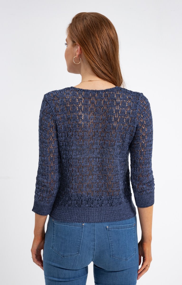  CARDIGAN AJOURÉ BOUTONNÉ ALL OVER