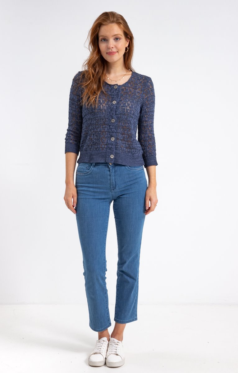  CARDIGAN AJOURÉ BOUTONNÉ ALL OVER