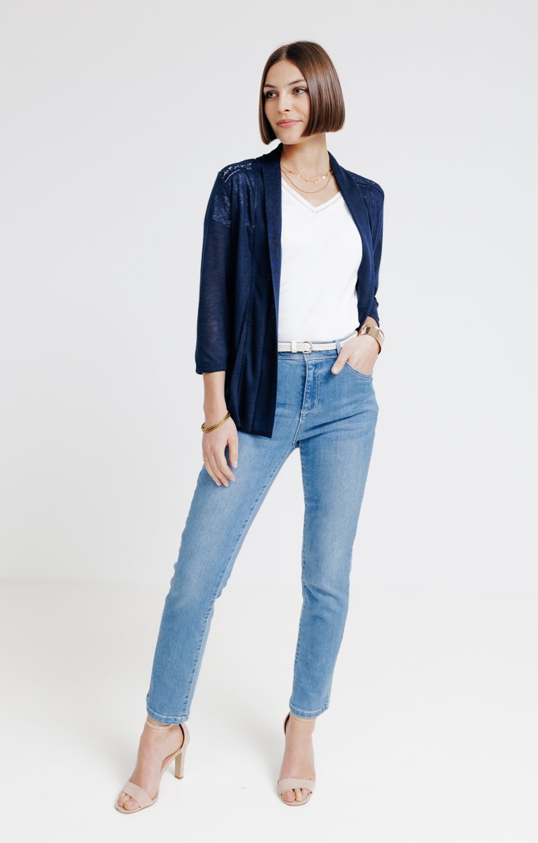  CARDIGAN COL ÉCHARPE AVEC CROCHET