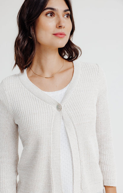  CARDIGAN COL V EN CÔTE ANGLAISE