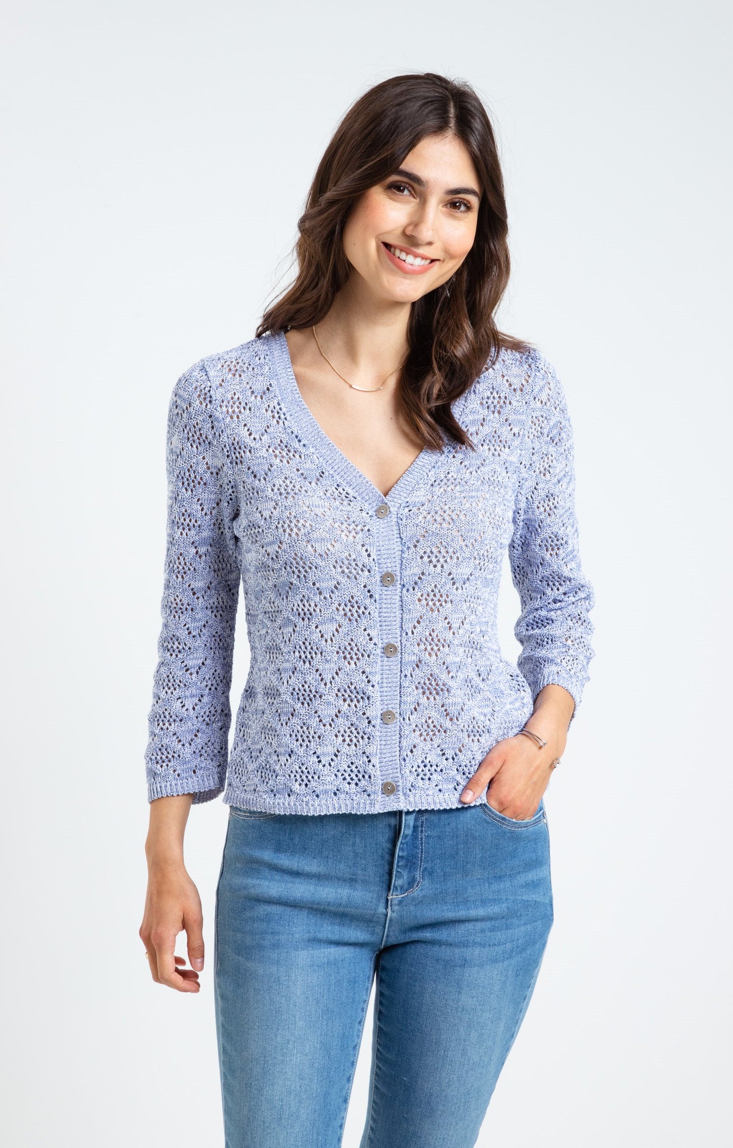  Cardigan Col V Tricotage