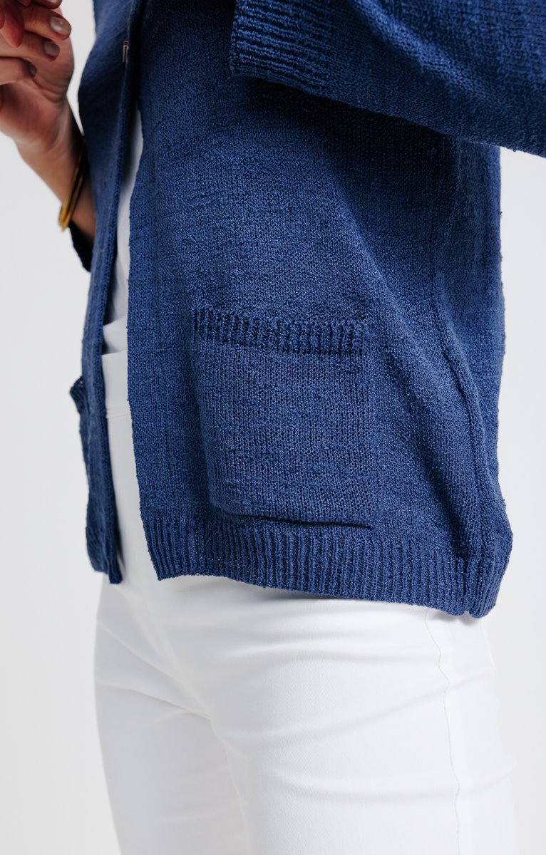  CARDIGAN POCHES PLAQUE AVEC OEILLETS