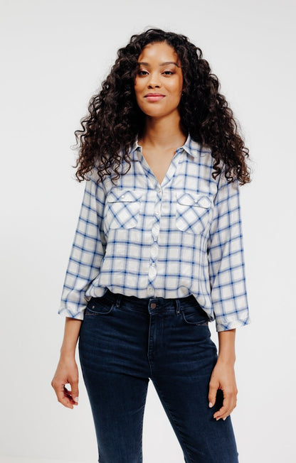  Chemise à Carreaux Snaps Nacrés