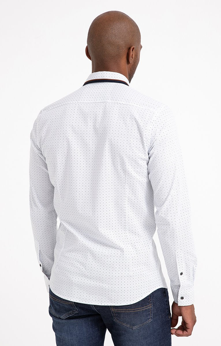  Chemise Ajustée à Motifs Imprimés