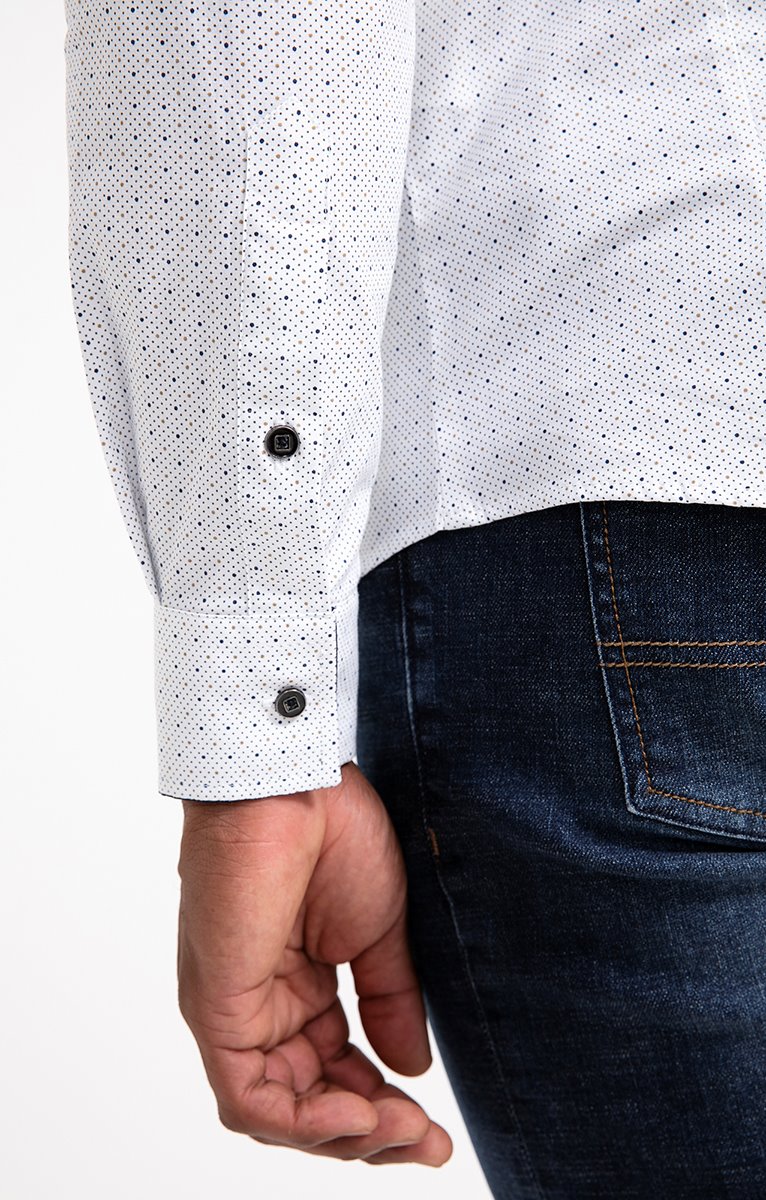  Chemise Ajustée à Motifs Imprimés