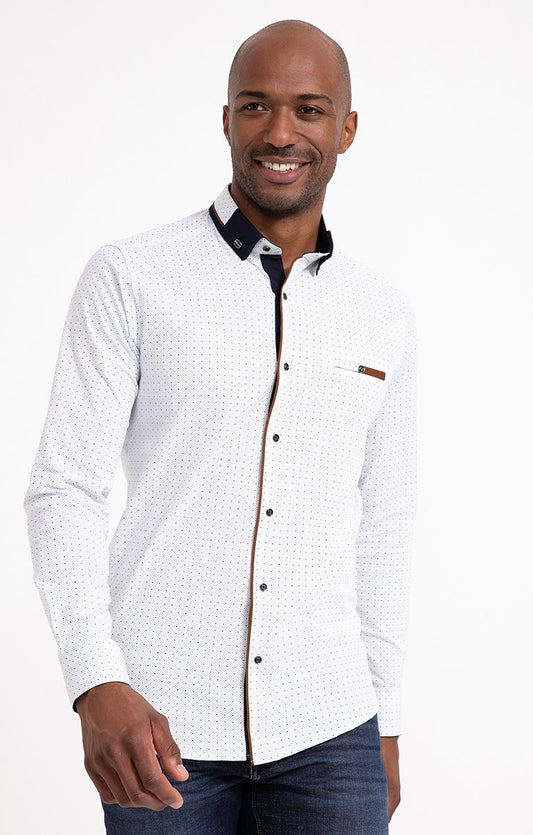 Chemise Ajustée à Motifs Imprimés