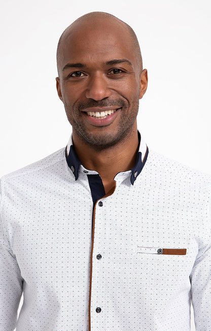  Chemise Ajustée à Motifs Imprimés