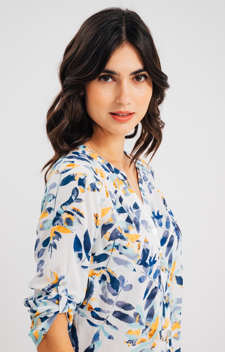  Chemise Col Mao Avec Boutons Nacre