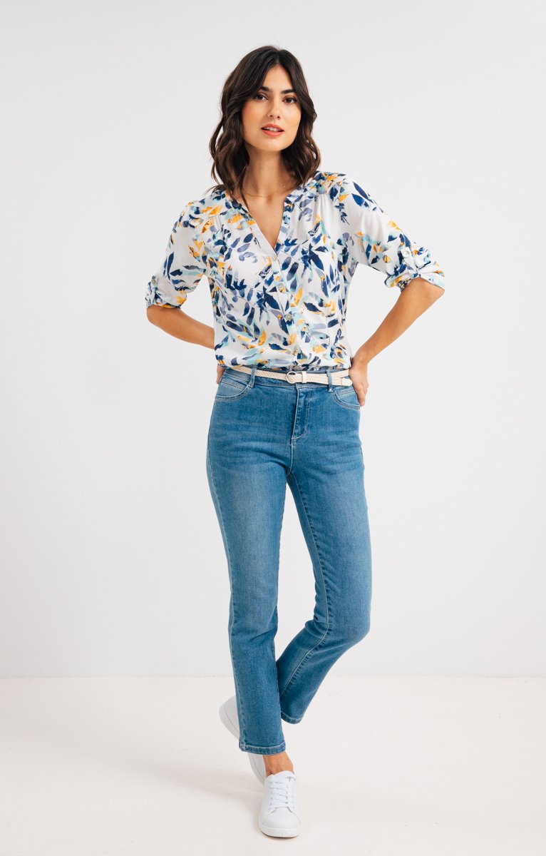  Chemise Col Mao Avec Boutons Nacre