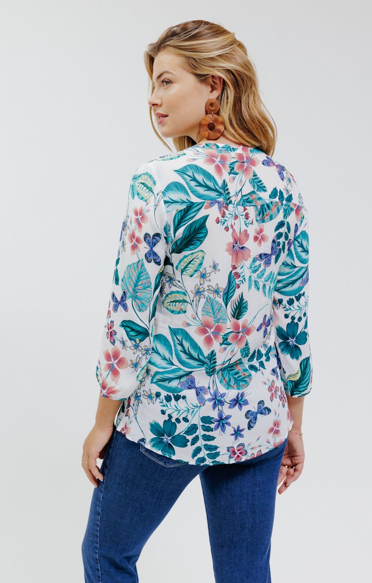  Chemise Col Mao Imprimée