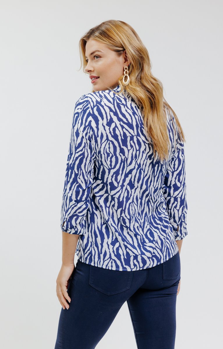  Chemise Imprimé Zèbre Boutons Nacrés