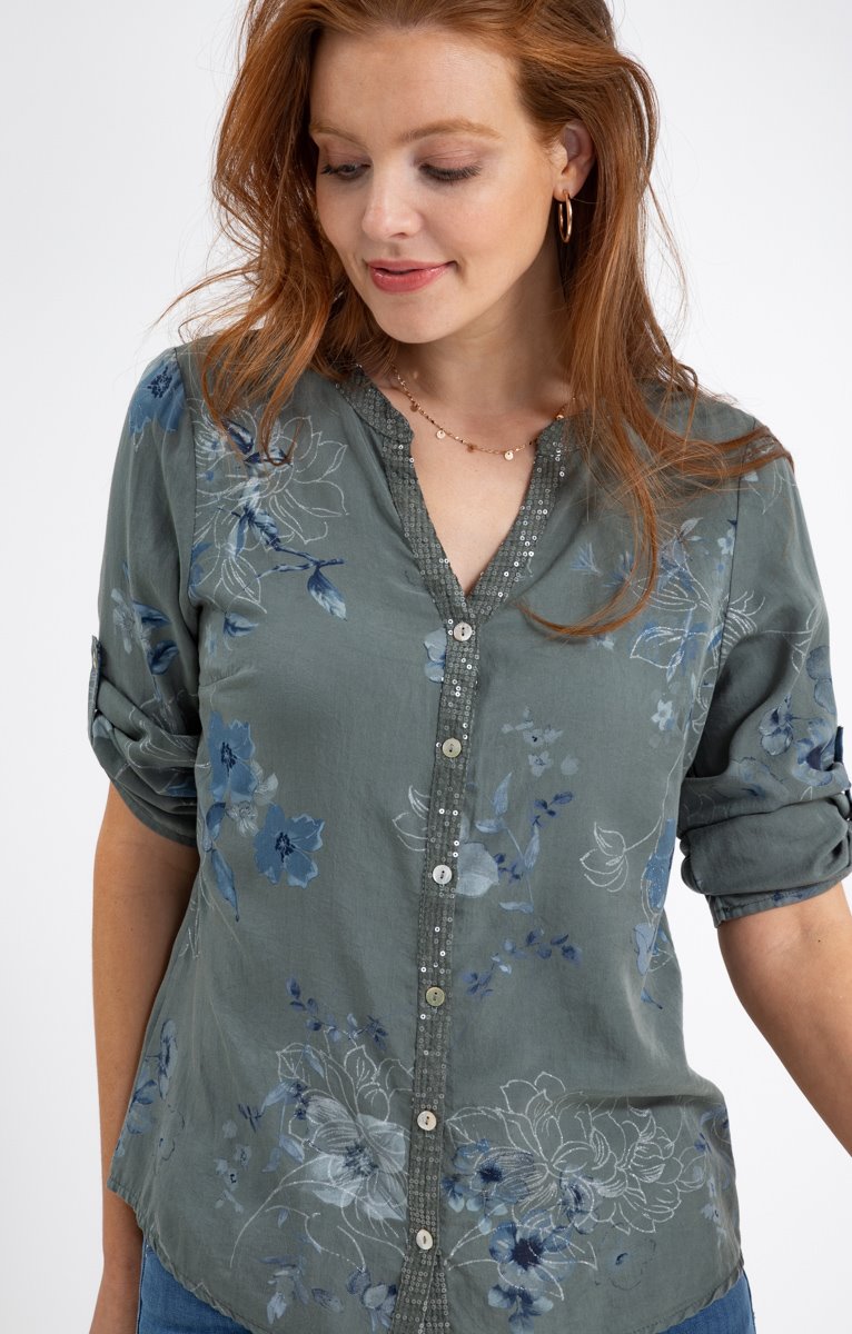 Chemise Imprimée Avec Sequins