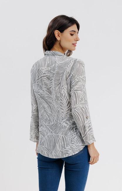  Chemise Imprimée Boutons Jaspés
