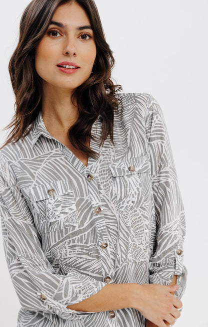  Chemise Imprimée Boutons Jaspés