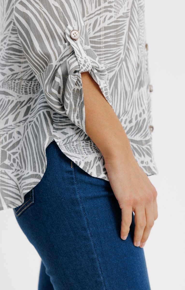  Chemise Imprimée Boutons Jaspés