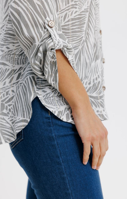  Chemise Imprimée Boutons Jaspés