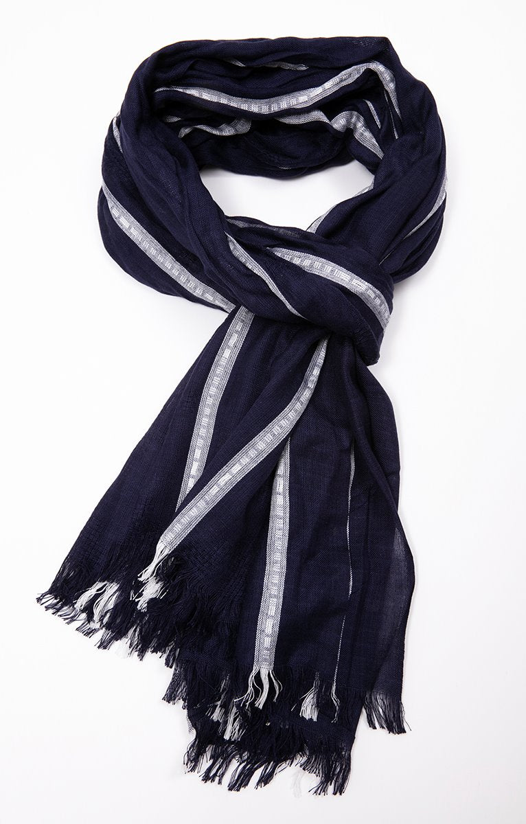  ÉCHARPE Fine Tissée Motif Géométrique