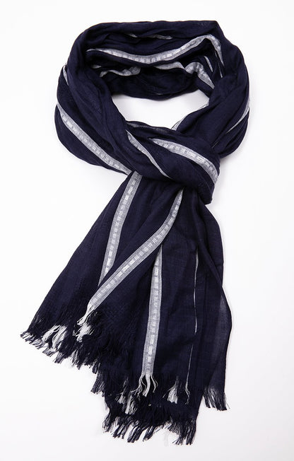  ÉCHARPE Fine Tissée Motif Géométrique