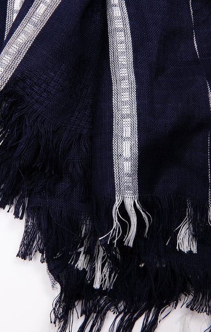  ÉCHARPE Fine Tissée Motif Géométrique