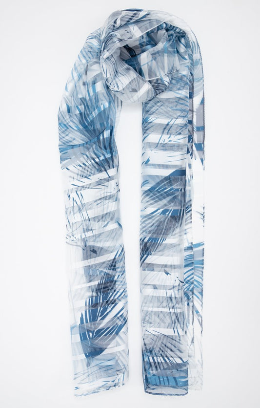  FOULARD LÉGER BANDE SATIN IMPRIMÉ