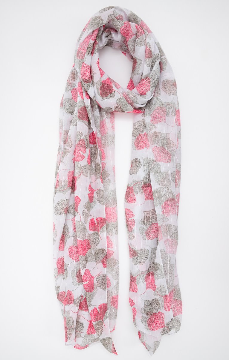  GRAND FOULARD IMPRIMÉ TISSÉ LIGNES LUREX
