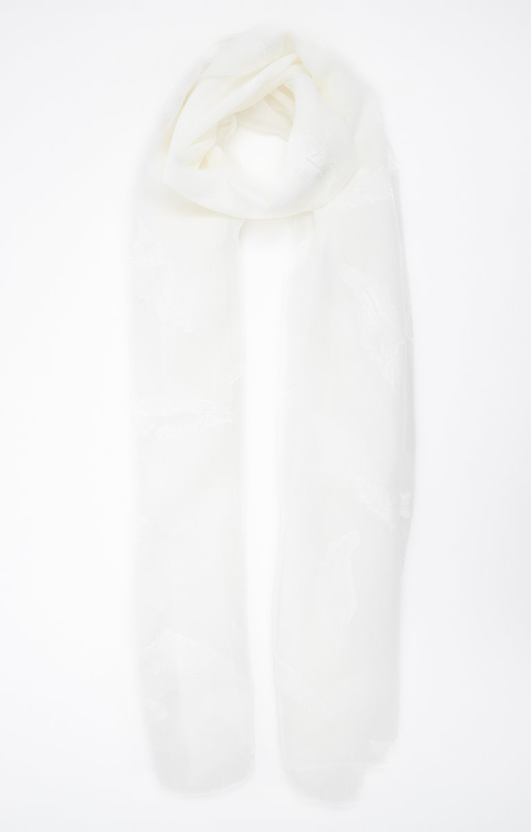  GRAND FOULARD LÉGER CÉRÉMONIE PLUMES