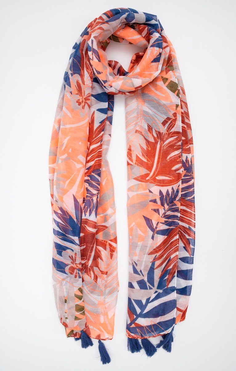  GRAND FOULARD TISSÉ AVEC POMPON