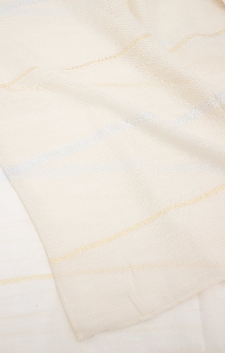  GRAND FOULARD TISSÉ UNI AVEC RAYURES